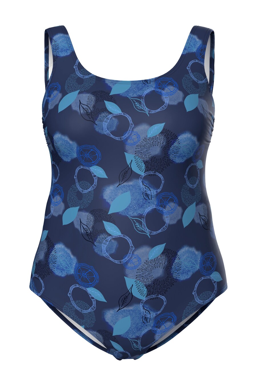 

Купальник-футболка Ulla Popken Alice, цвет Blue/marine blue/Indigo