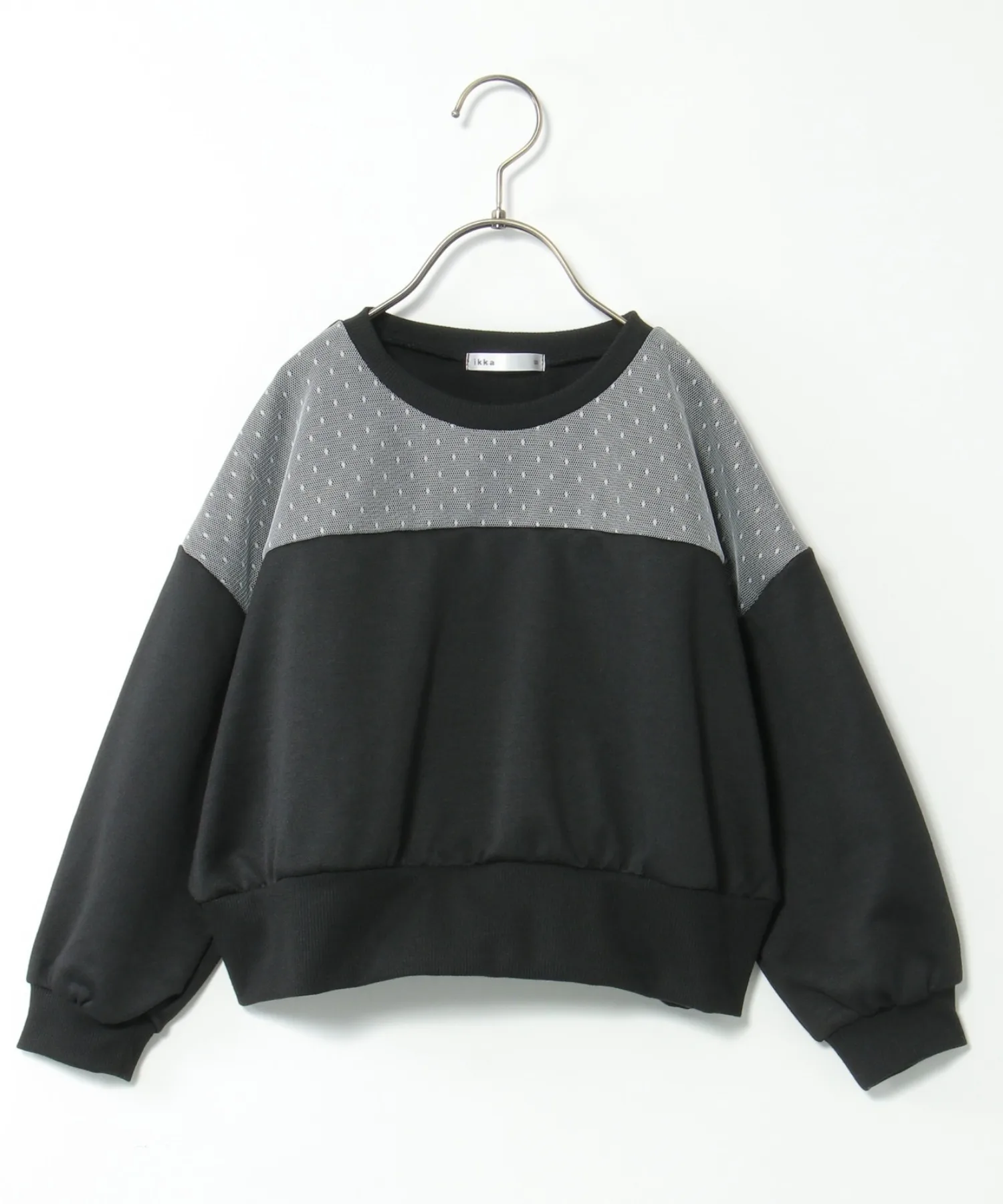 Детский худи с тюлем и флисом ikka black