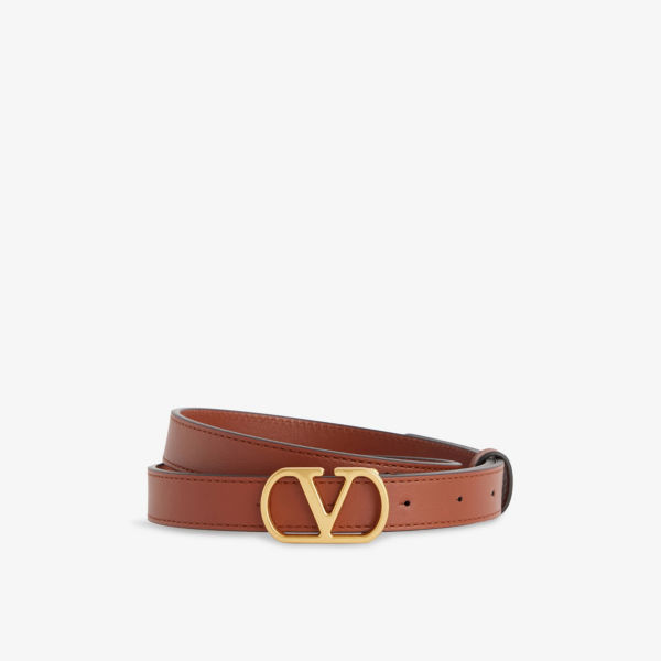 

Кожаный ремень Vlogo signature Valentino Garavani, цвет deep caramel