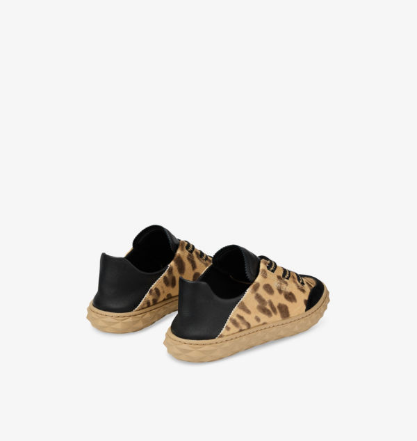 Низкие кроссовки из кожи с леопардовым принтом Diamond light Jimmy Choo, мультиколор — фото 4