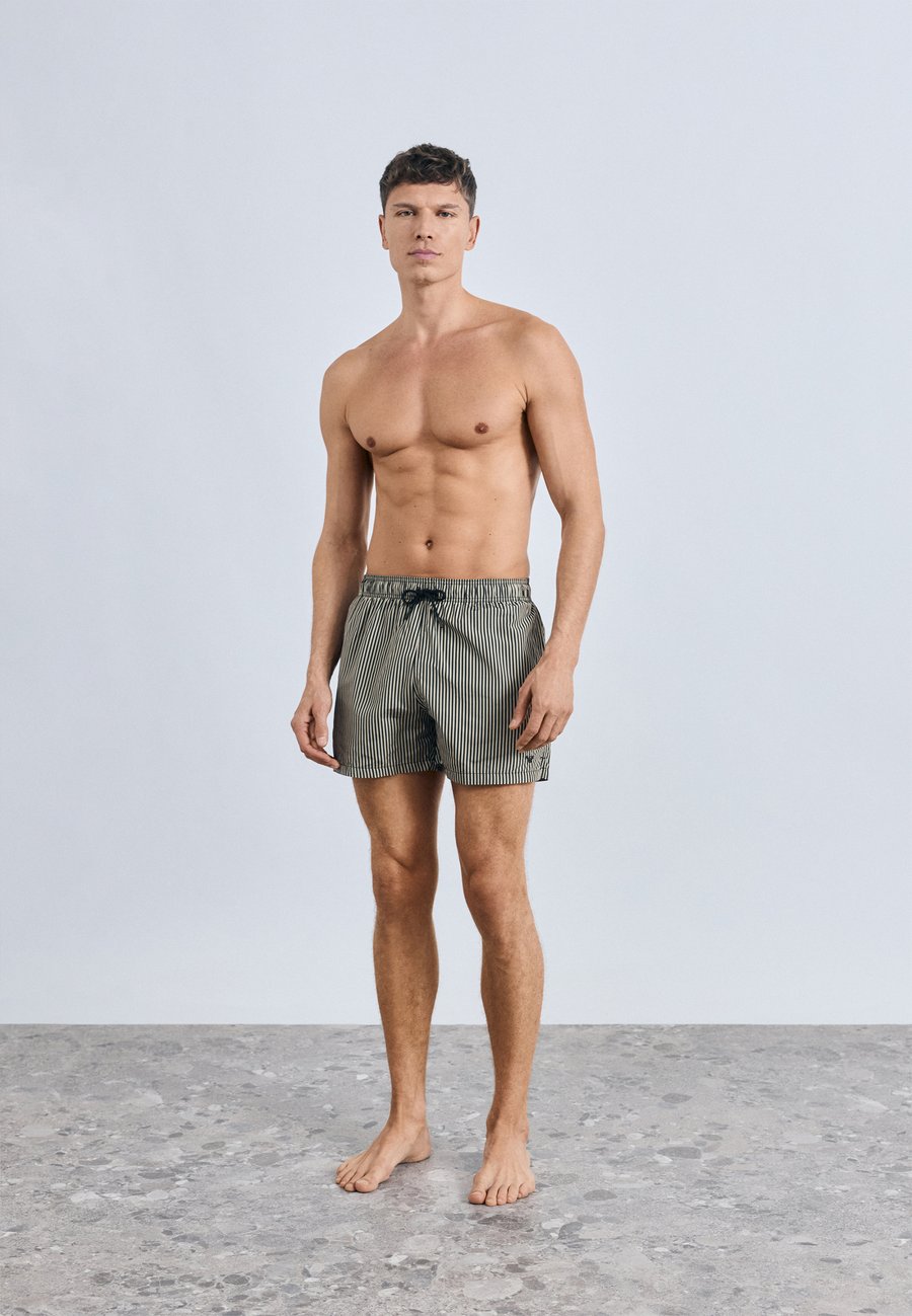 Шорты для плавания Emporio Armani STRIPES BOXER, Black/Beige — фото 2
