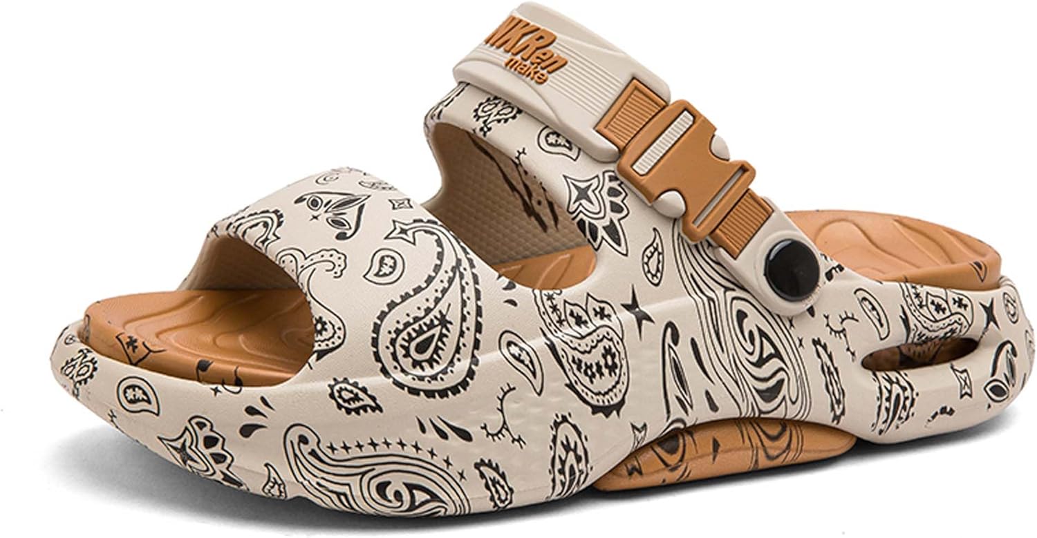 

Мужские сандалии для походов, легкие, летние с открытым носком, прохладные шлепанцы Generic, коричневый/хаки