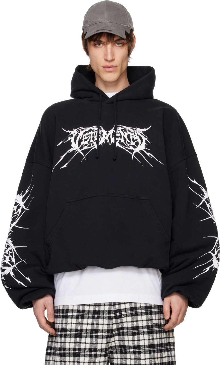 

Укороченная толстовка с капюшоном в стиле Black Death Metal VETEMENTS