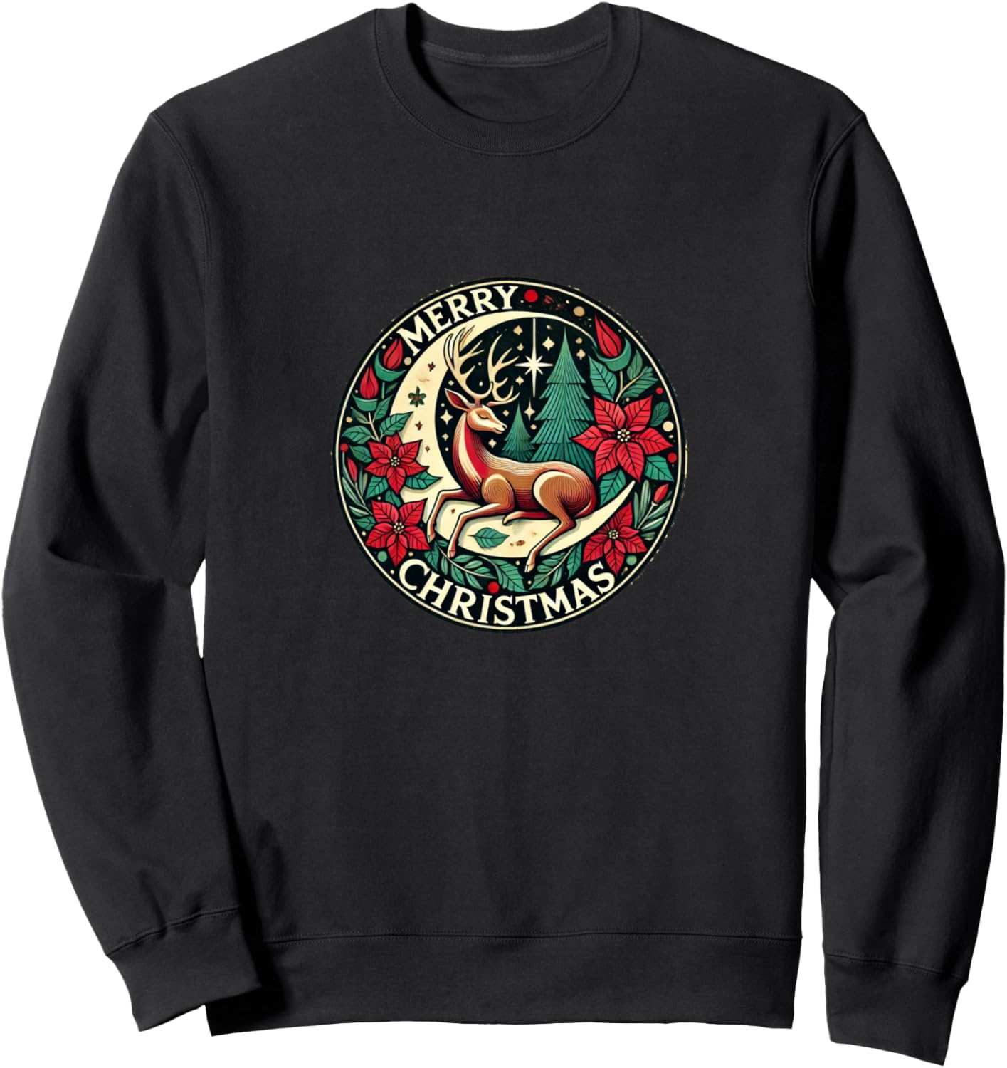 

Иллюстрация «Олени на Рождество» для праздничной вечеринки. Толстовка Santas Lovers Bubb, черный
