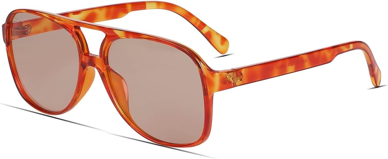 

Солнцезащитные очки Freckles Mark в винтажном стиле ретро 70-х годов для женщин и мужчин, классические большие квадратные очки-авиаторы, модные очки, Toffee Brown / Honey Tortoise