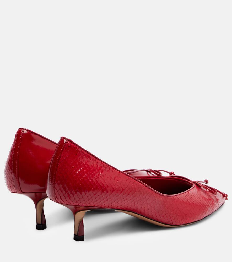 Туфли-лодочки из кожи с эффектом змеи Tourni Jacquemus, Red — фото 2