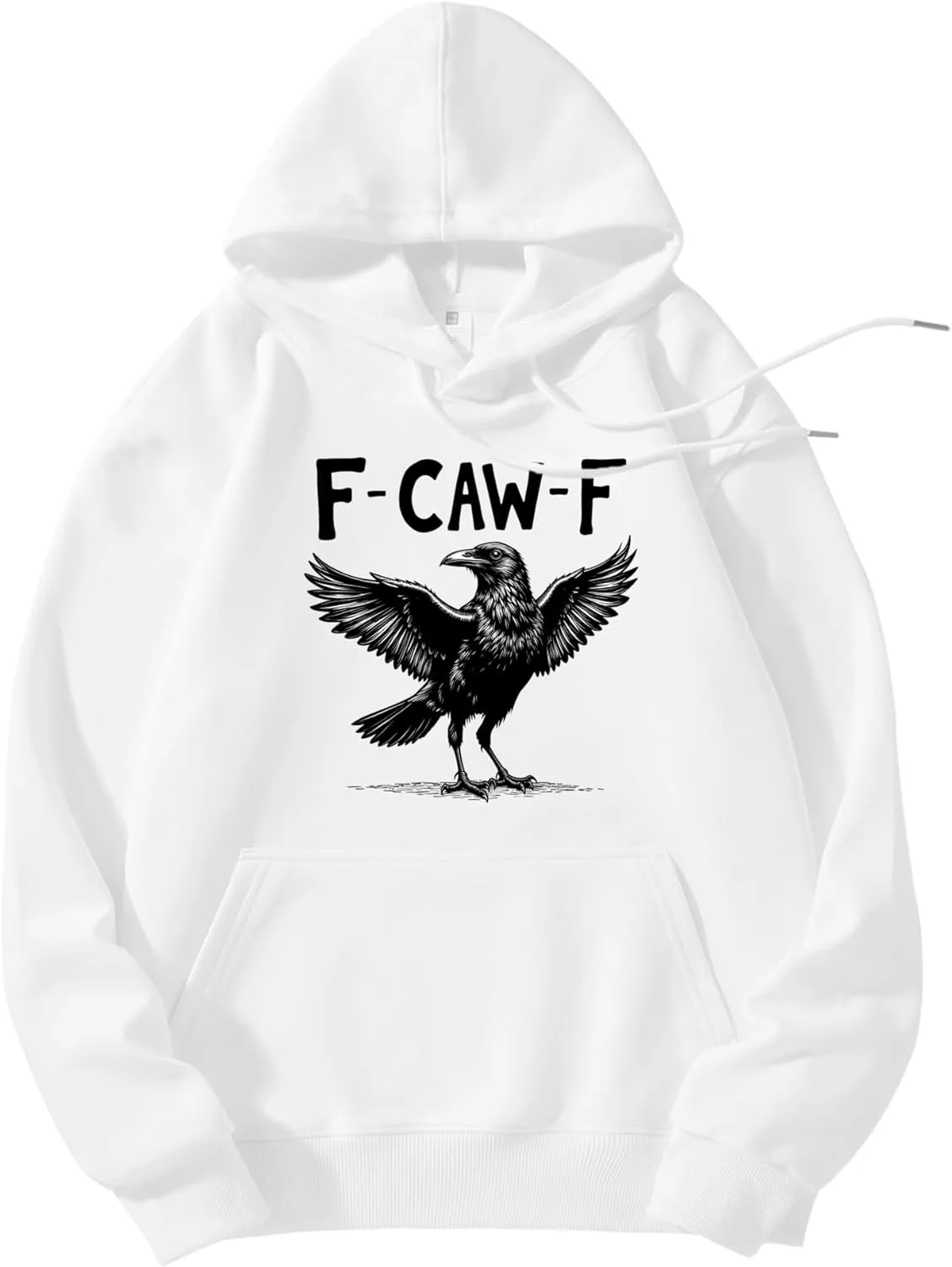 

VETALLO худи с принтом CAW F Raven Bird, осенняя флисовая толстовка с капюшоном и карманами