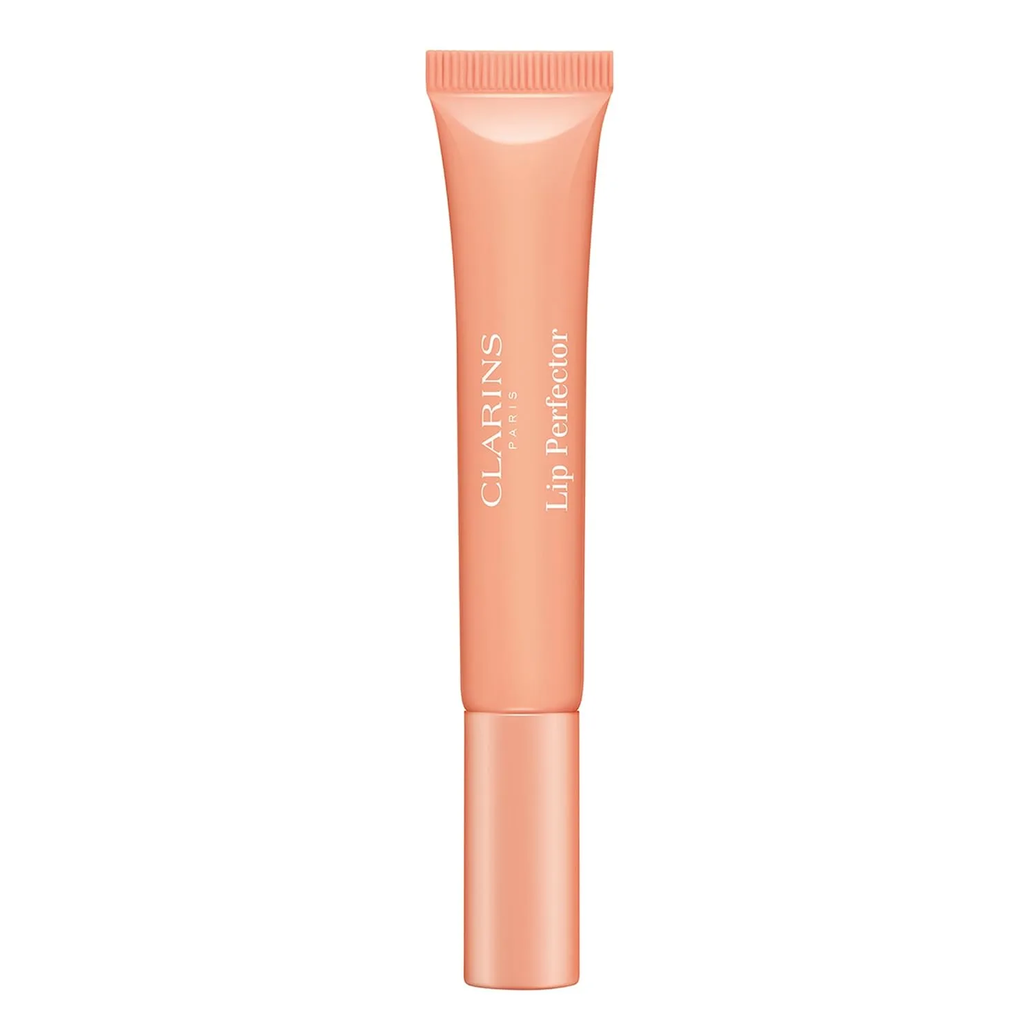 Блеск для губ Clarins Lip Perfector | Увлажняющий и придающий объем губам пептидный блеск | Мгновенный блеск с полупрозрачным мерцающим финишем | Нелипкая текстура с ароматом ванили | 0,35 унции, 02 Apricot Shimmer - Milky Peach