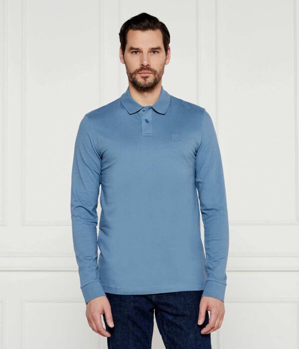 

Поло Boss Orange Passerby Slim Fit, синий