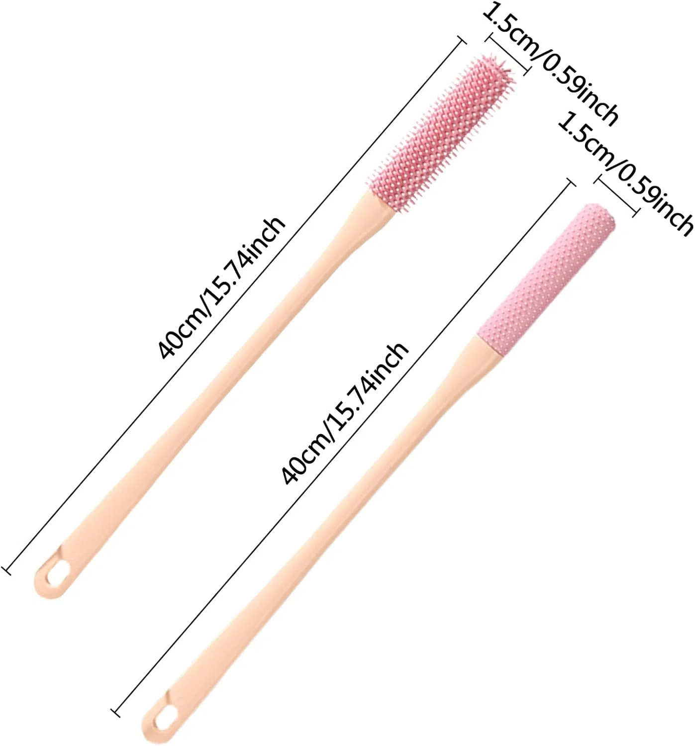 Силиконовая щетка для ног с длинной ручкой Generisch, Pink — фото 4
