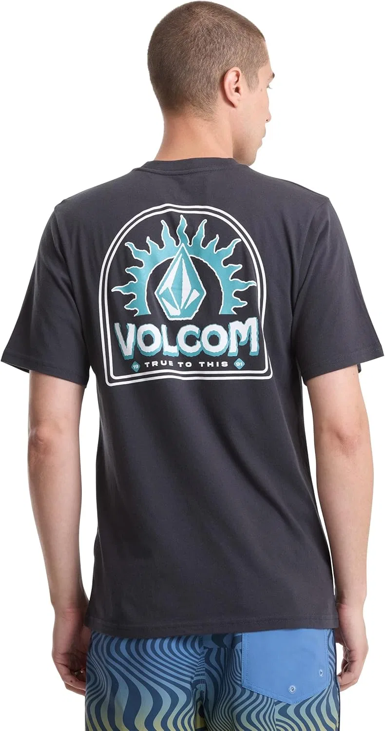 Мужская футболка с коротким рукавом Volcom, спортивная одежда для активного отдыха, Washed Black Heather — фото 3