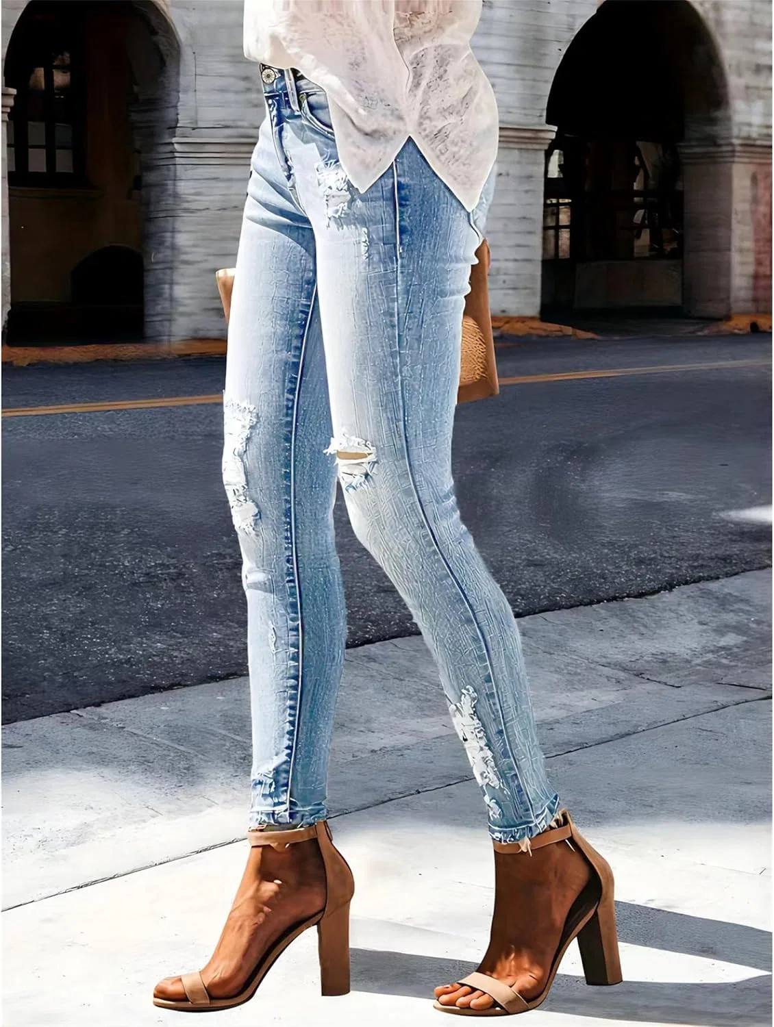 Джинсы skinny, Light Blue — фото 3
