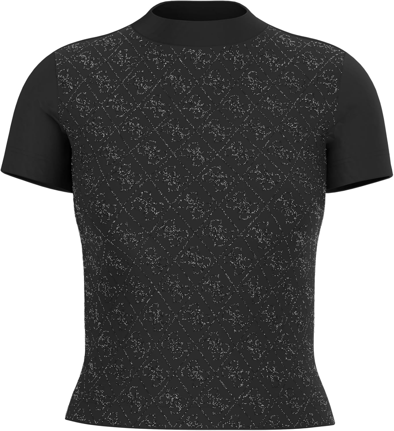 

GUESS Женская Футболка с Коротким Рукавом и Высоким Воротником All Over 4g, Jet Black, Черный, GUESS Женская Футболка с Коротким Рукавом и Высоким Воротником All Over 4g, Jet Black