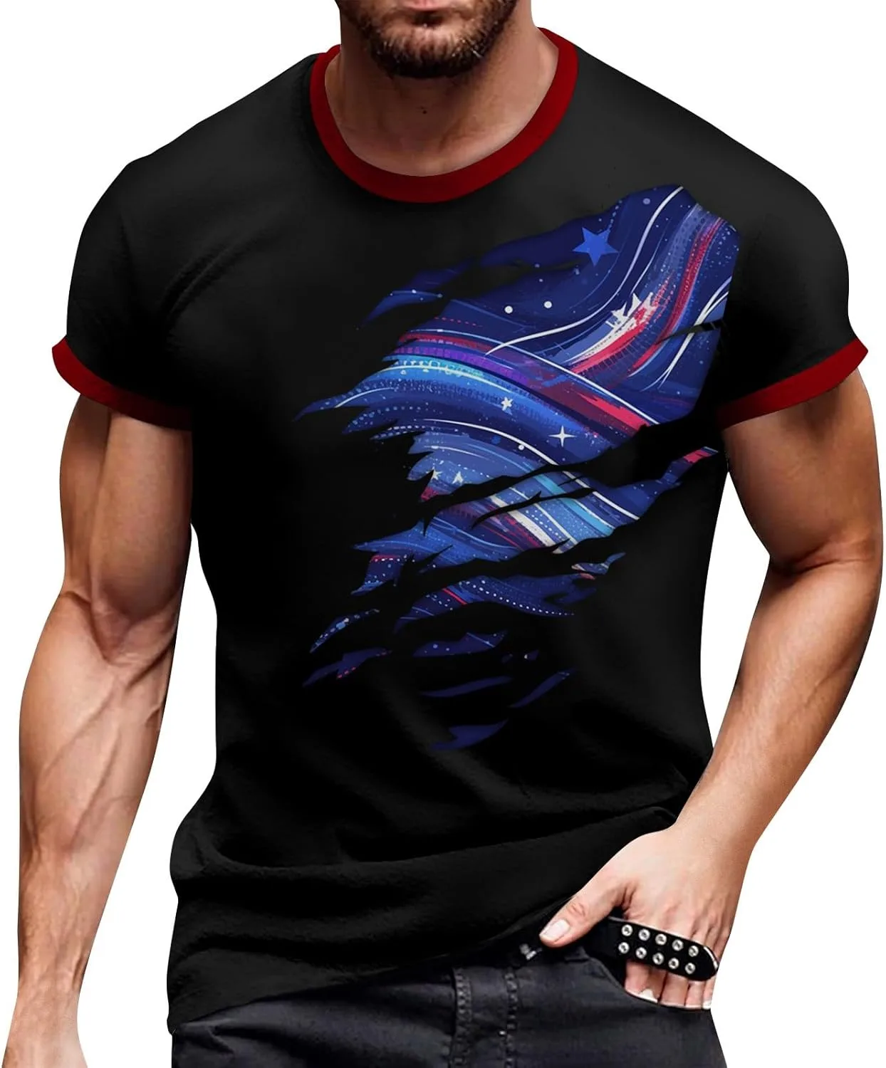 

Футболка Wenkomg1 Men's America 250 с коротким рукавом, S-2XL