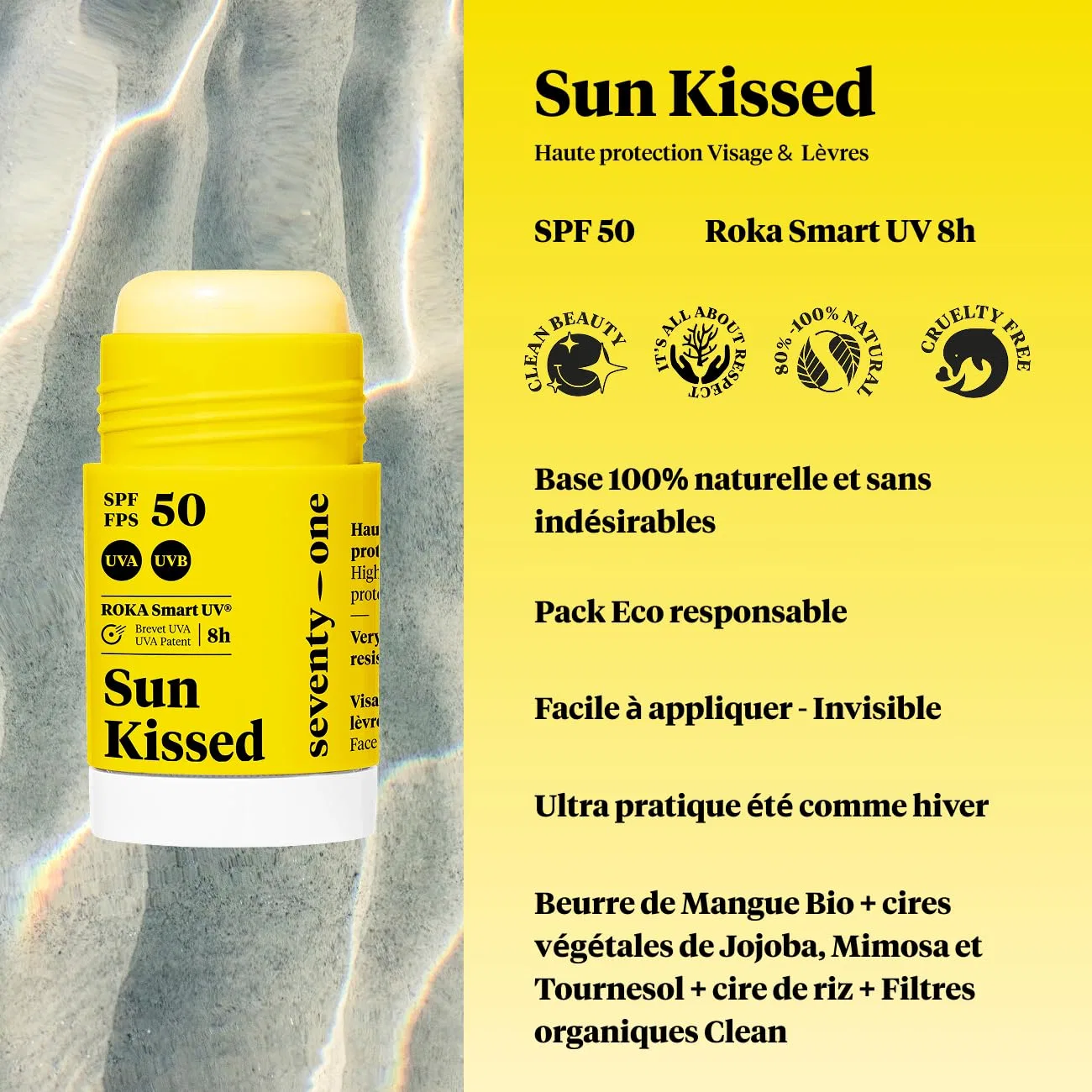 Солнцезащитный стик для лица SPF 50 «Sun Kissed» от SeventyOne Percent Seventyone Percent — фото 2