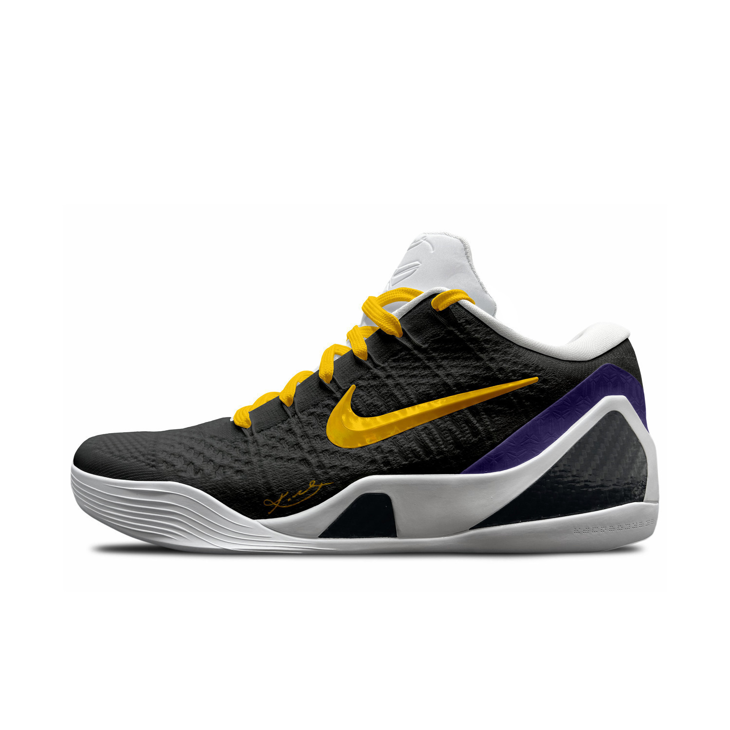 Nike Kobe 9 Противоскользящие Износостойкие Низкие Баскетбольные Кроссовки Унисекс Черный Золотой