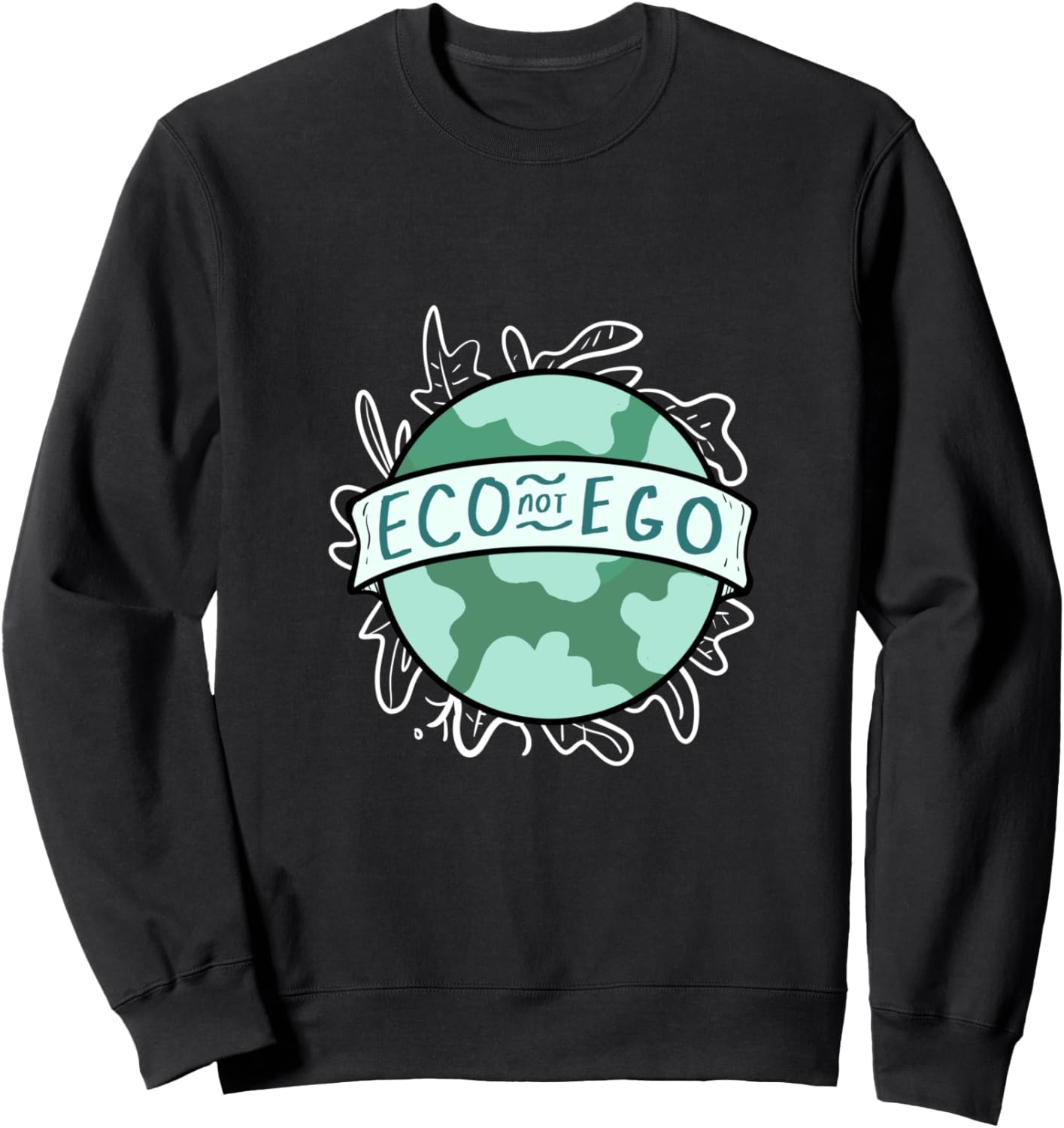 

Экологичная и активистская толстовка Eco No Ego Trees, Greens, Plants, черный