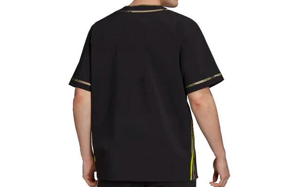 Рубашка adidas originals Athleisure Casual Sports Breathable Short Sleeve Shirt Black, мультиколор — фото 2