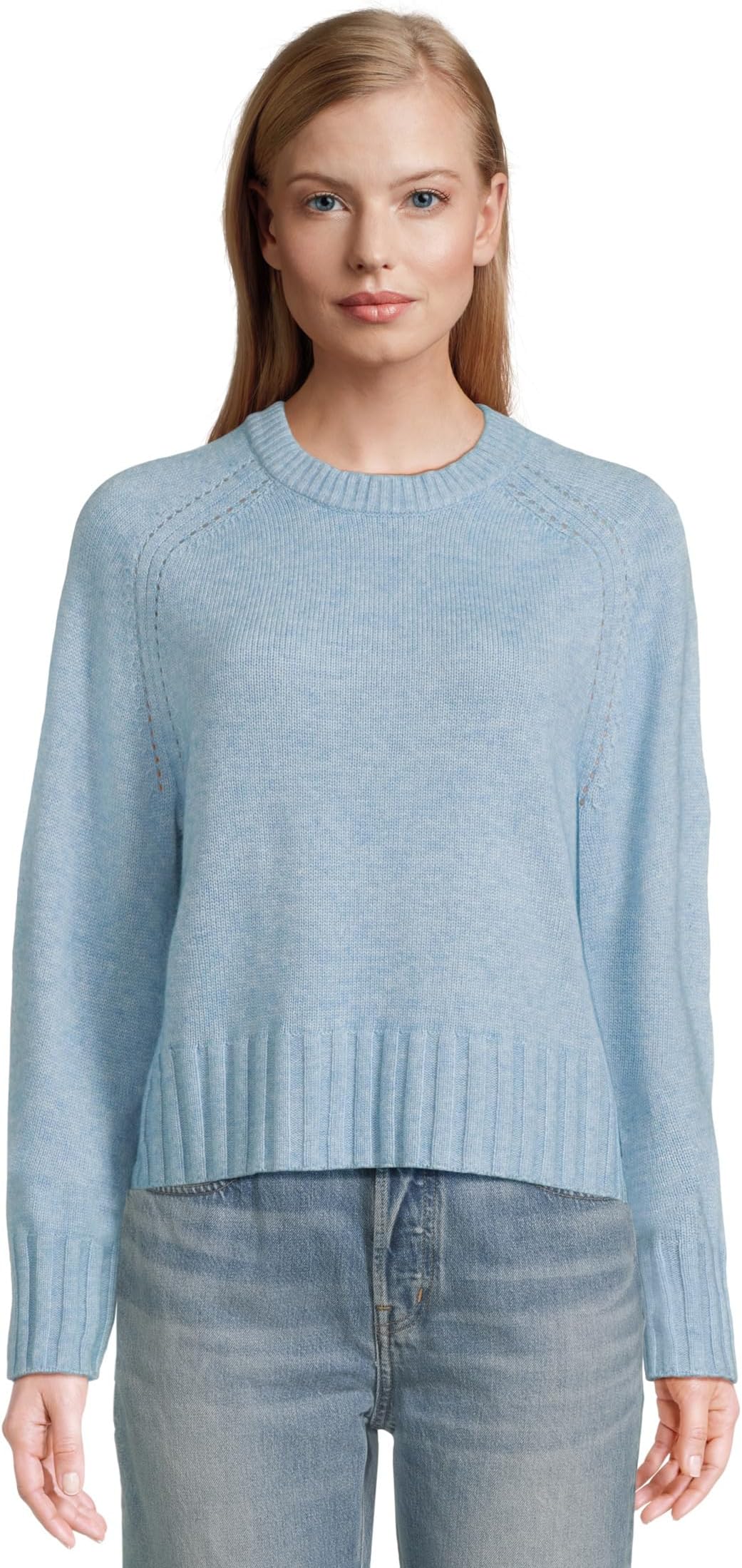 

Свитер Lilla P Saddle Sleeve Crew Neck Sweater, цвет Mystic Blue