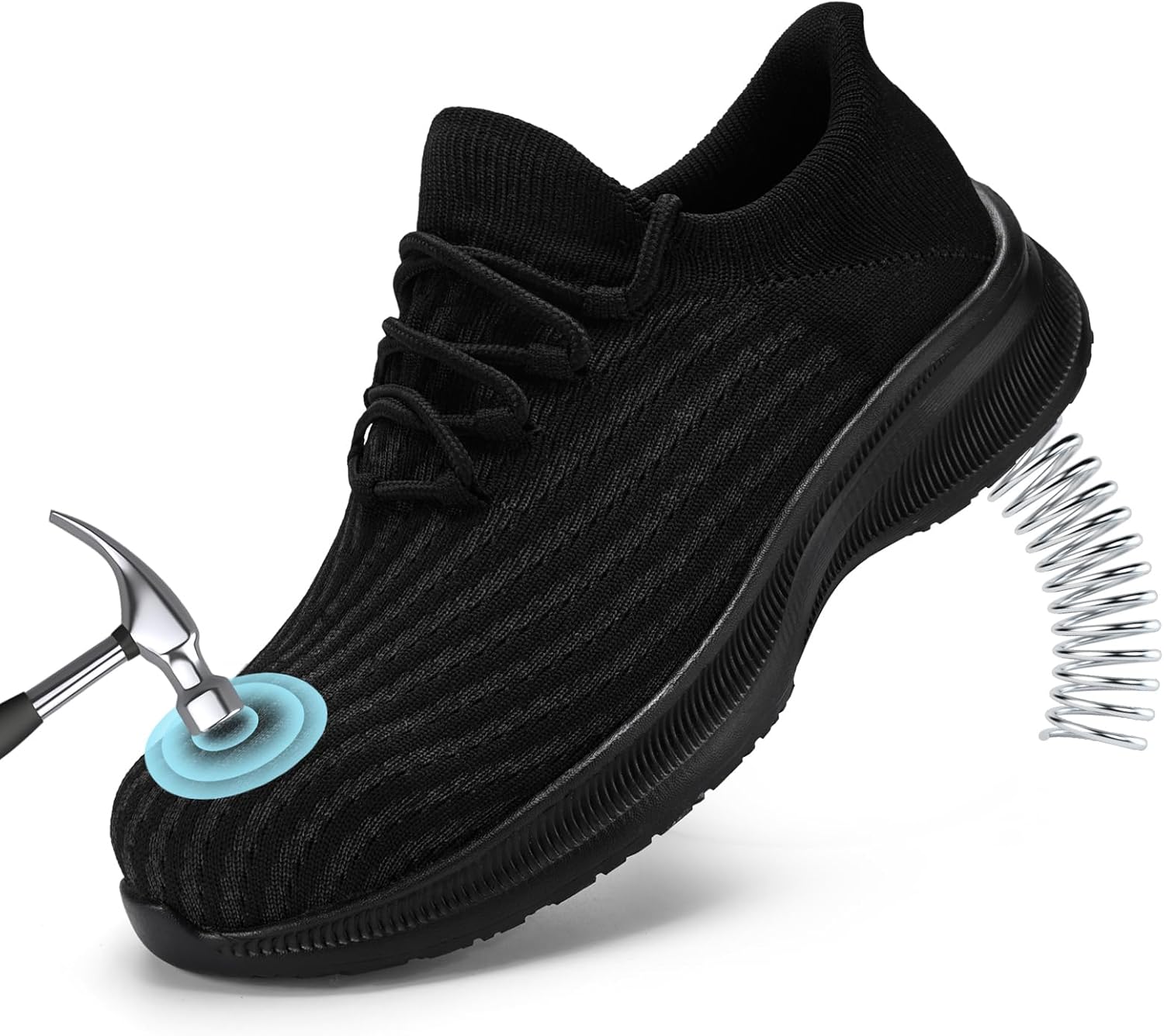 

Стальные ботинки LIANGGO с защитным носком для мужчин и женщин, композитный носок, противоскользящие промышленные кроссовки с воздушной подушкой, черные