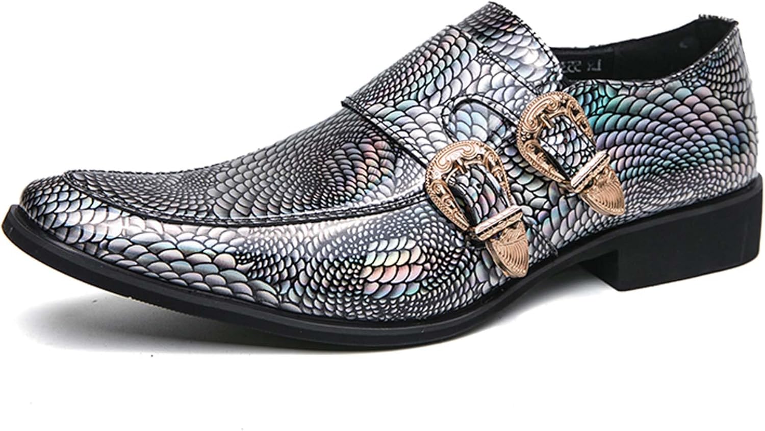 

Мужские мокасины Vtiao с заостренным носком, повседневные кожаные туфли с блестящей отделкой под змеиную кожу, челси, повседневные лоферы, мужские лоферы, подходят для повседневной носки, черный