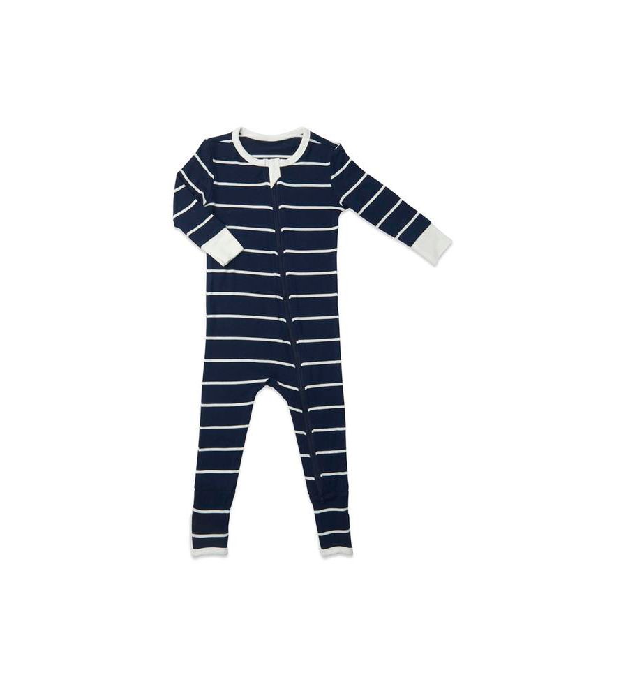 

Детский комбинезон-трансформер, облегающая пижама с длинными рукавами Baby Grey By Everly Grey, Navy stripe