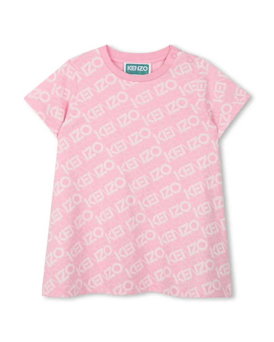 

Платье для девочки из розового хлопка Kenzo Kids, розовый
