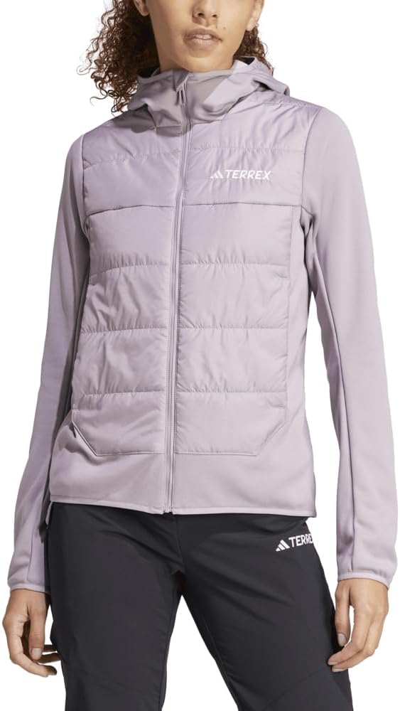 Женская треккинговая куртка Adidas Terrex Multi Hybrid утепленная с капюшоном, сиреневый — фото 3