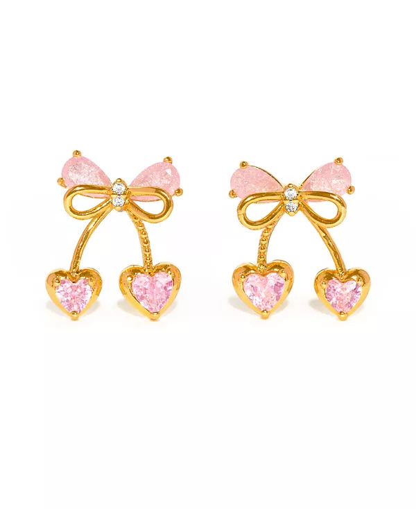 

Серьги с кристаллами в форме вишневого пирога Girls Crew, gold