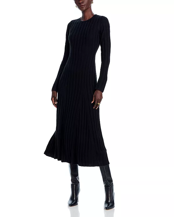 

Нежное платье-трапеция, облегающее фигуру. French Connection, черный