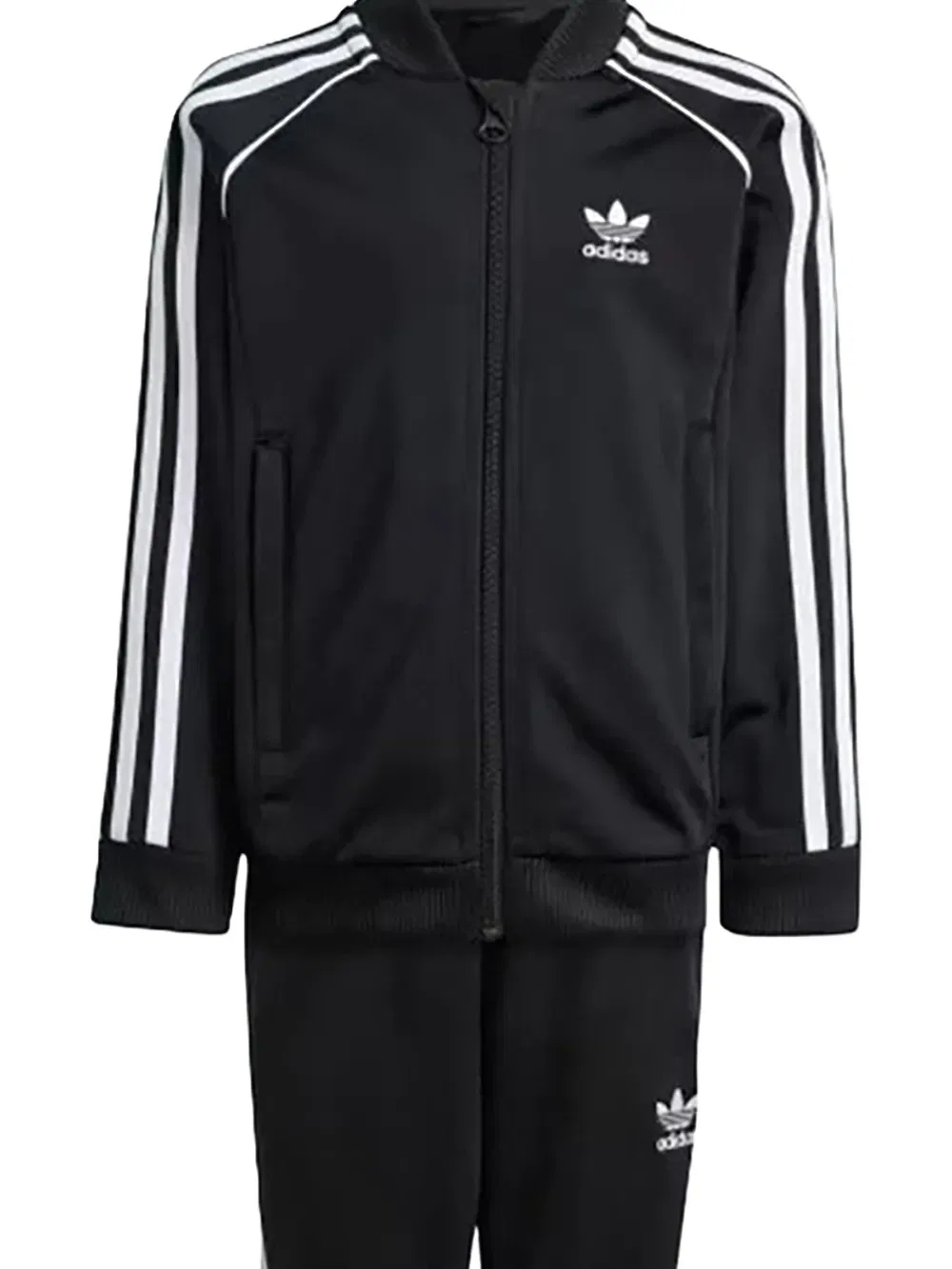 Спортивный костюм в полоску Adidas Kids, черный — фото 2