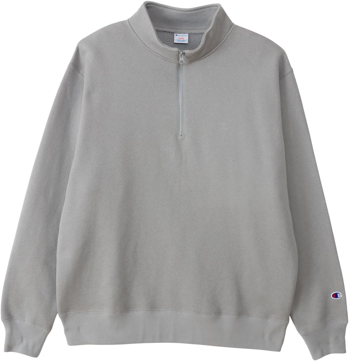 

Мужская толстовка Champion C3-C003 с длинным рукавом из французского махрового трикотажа, свободного кроя, с логотипом в одной точке и половинной молнией, сланцево-серый