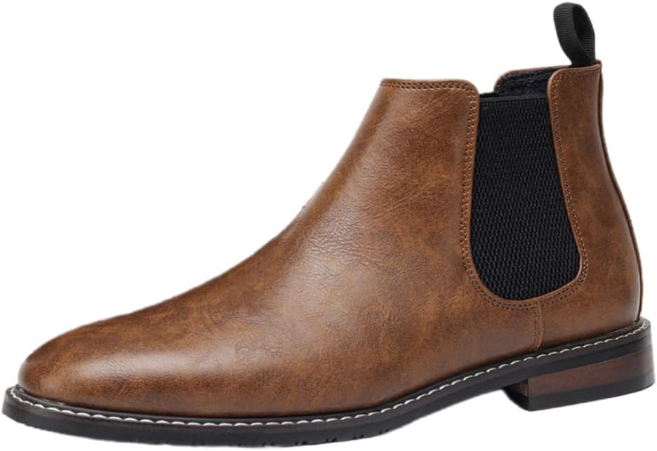 

Мужские ретро-ботинки, двухцветный верх с эластичными вставками, противоскользящая резиновая подошва, подходят для зимы/осени/весны Clolinde, коричневый