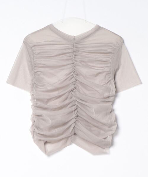 

Футболка из тюля со сборками, бренд STYLEBLOCK, цвет серо-бежевый