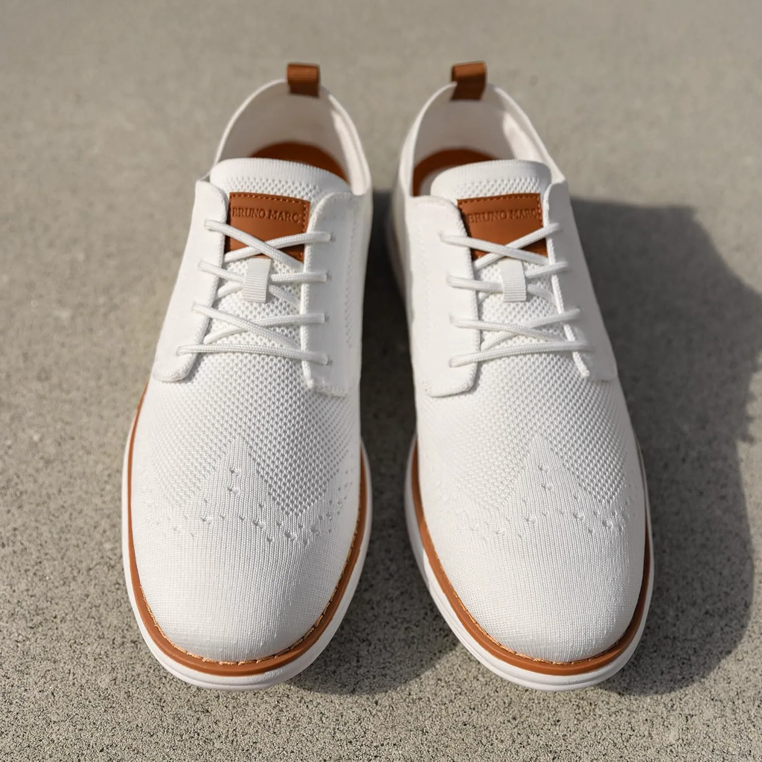 

Кроссовки Bruno Marc для мужчин KnitFlex Craft Mesh Oxfords, повседневные, с шнуровкой, легкие для ходьбы, белый