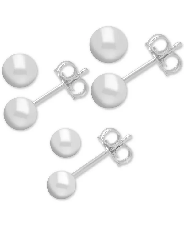 

Комплект из 3-х посеребренных серег-гвоздиков в форме шарика And Now This, silver