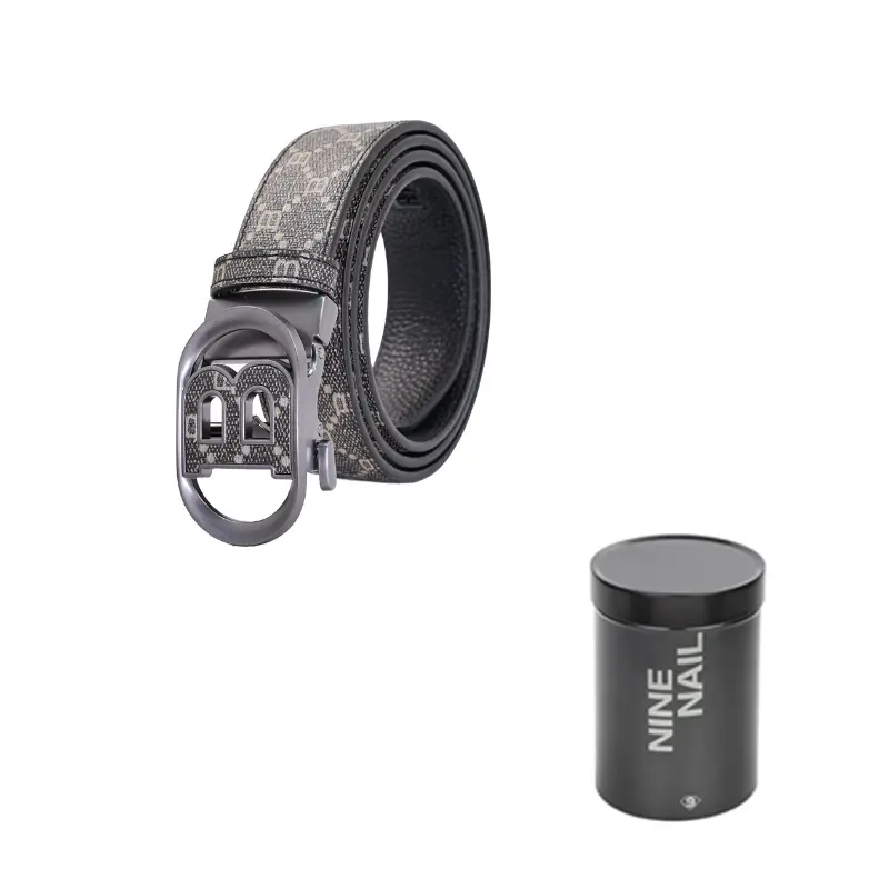

NINE NAIL Мужской ремень из натуральной кожи коровы шириной 3,5 см, Classic Black