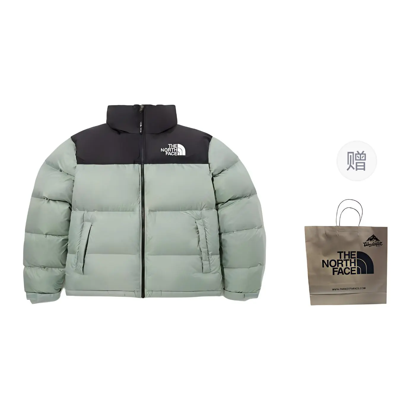 

THE NORTH FACE Куртка пуховая зимняя унисекс чайно-зелёная, Tea Brown-Shopping Bag Included