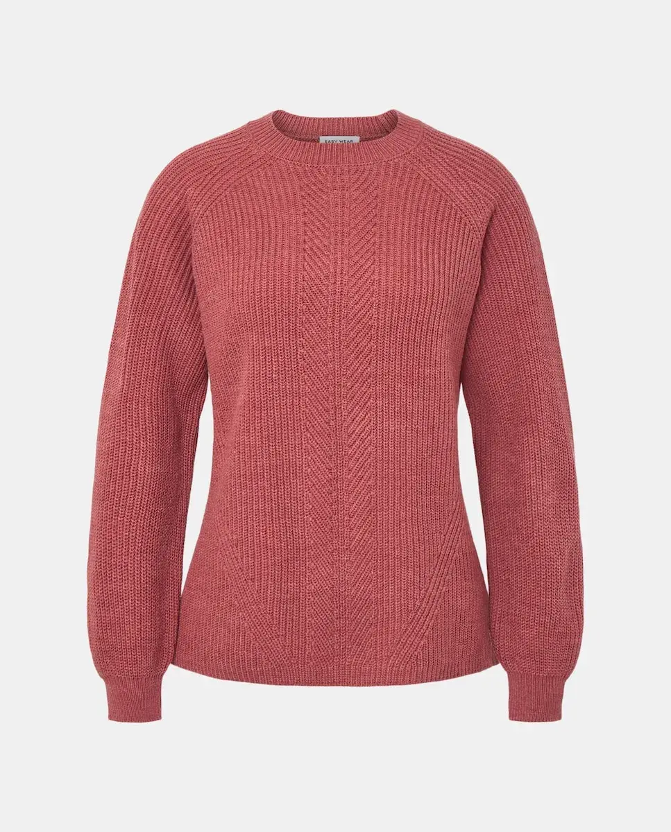 

Женский свитер из однотонного трикотажа Easy Wear, розовый