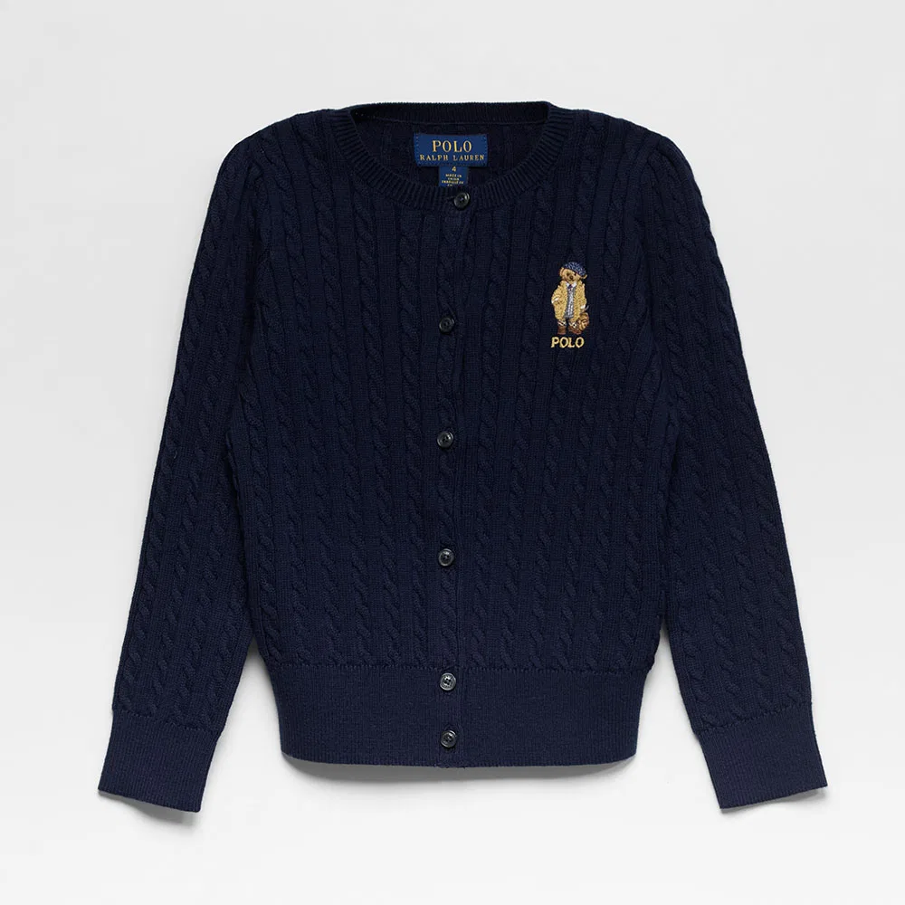Детский хлопковый кардиган с мини-косами Polo Bear от Polo Ralph Lauren Children
