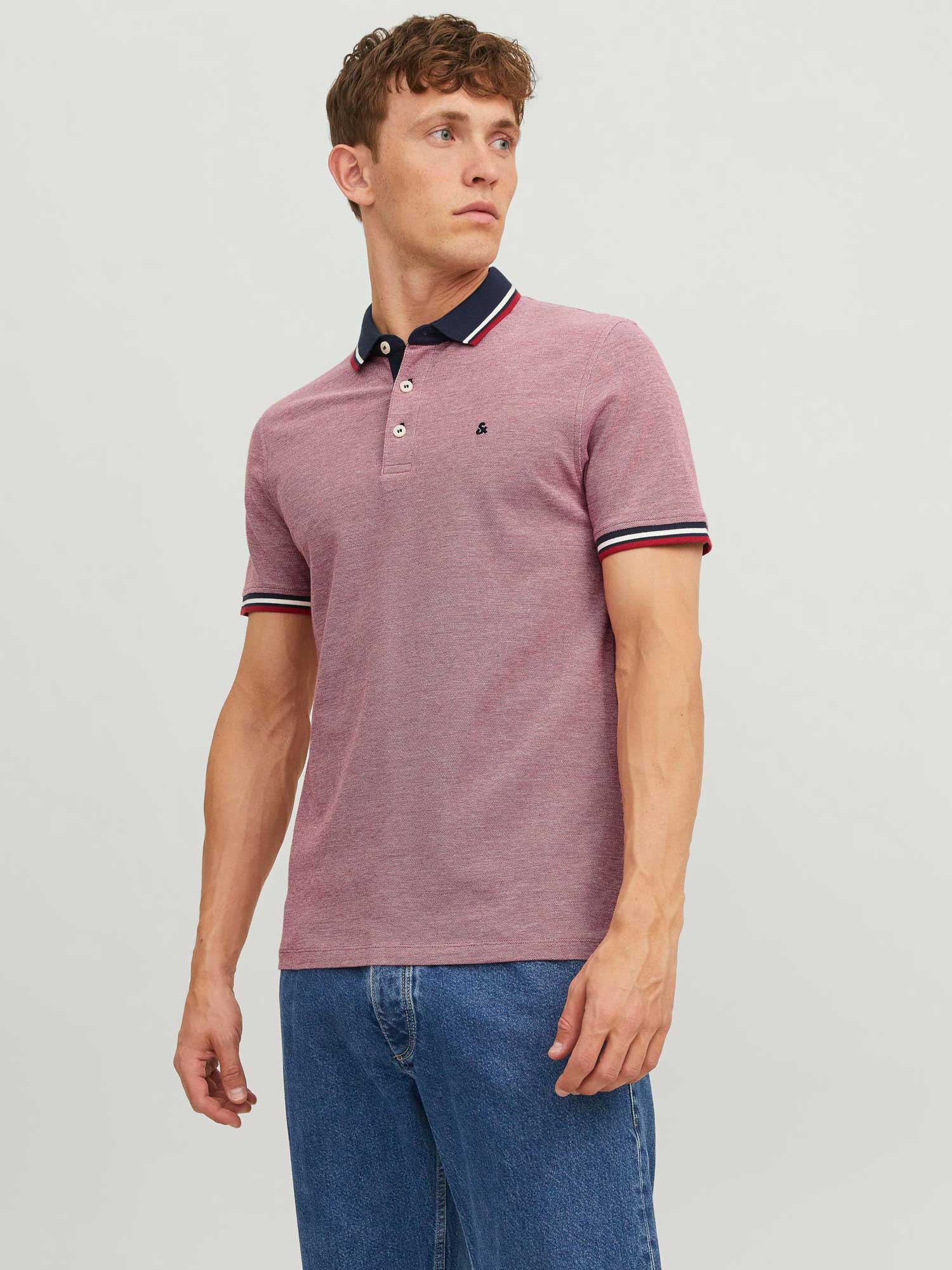 

Футболка Jack & Jones JJEPAULOS POLO SS NOOS, красный