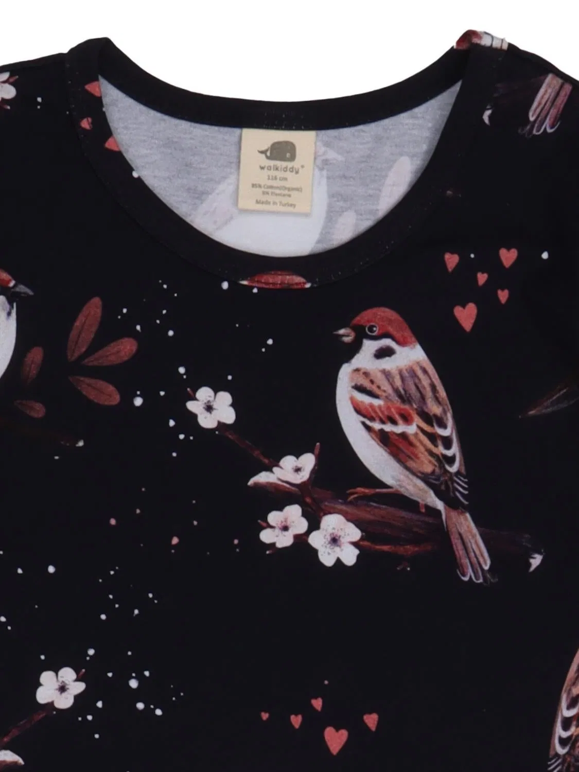 Футболка Walkiddy Little Sparrows Shirt черного цвета — фото 2