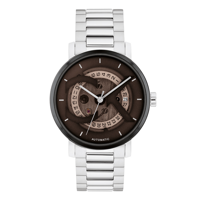 

Мужские часы с автоматическим механическим механизмом, стальной браслет, 40 мм, кофейный циферблат Calvin Klein