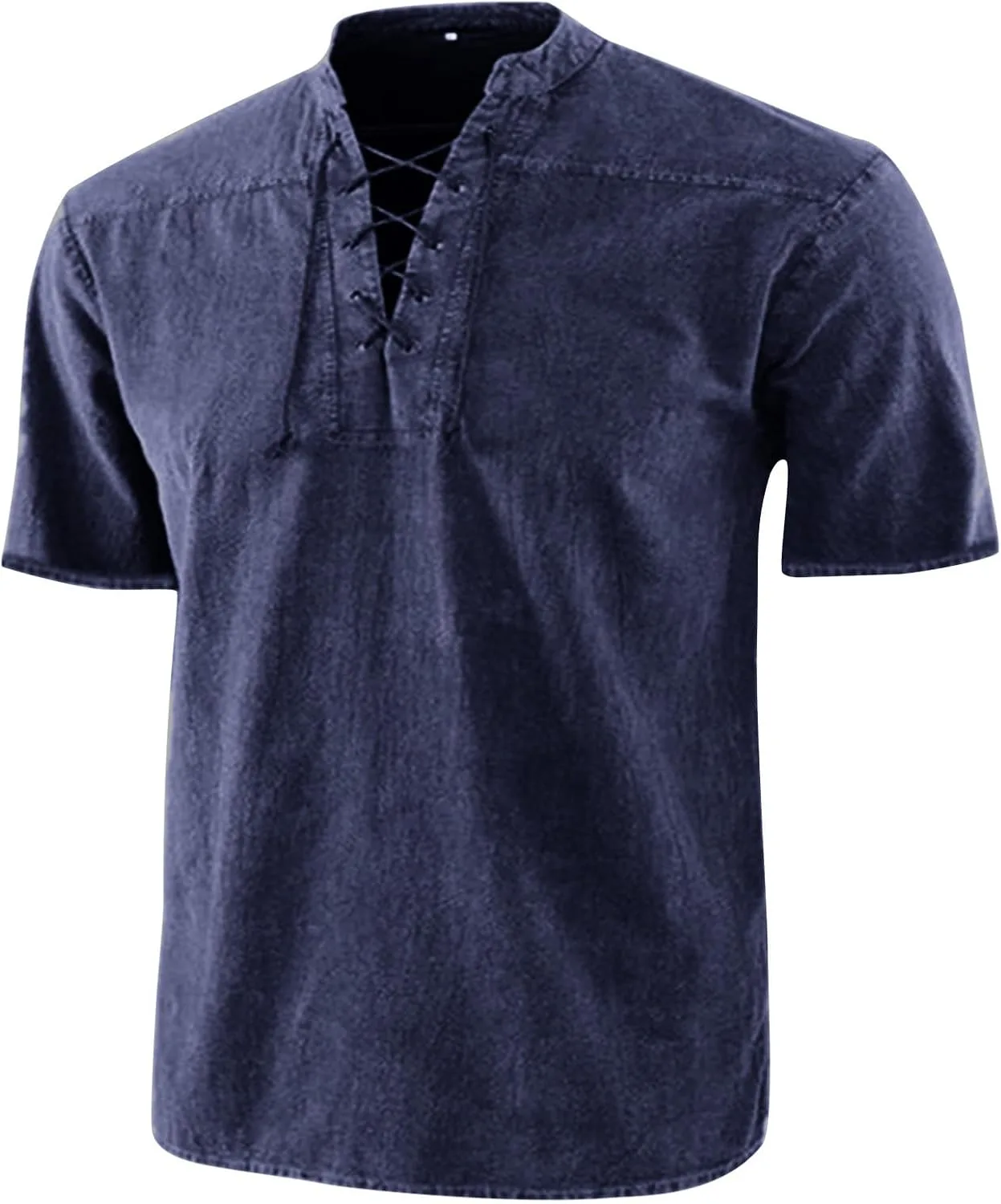 

Мужская футболка с коротким рукавом и шнуровкой в стиле хиппи