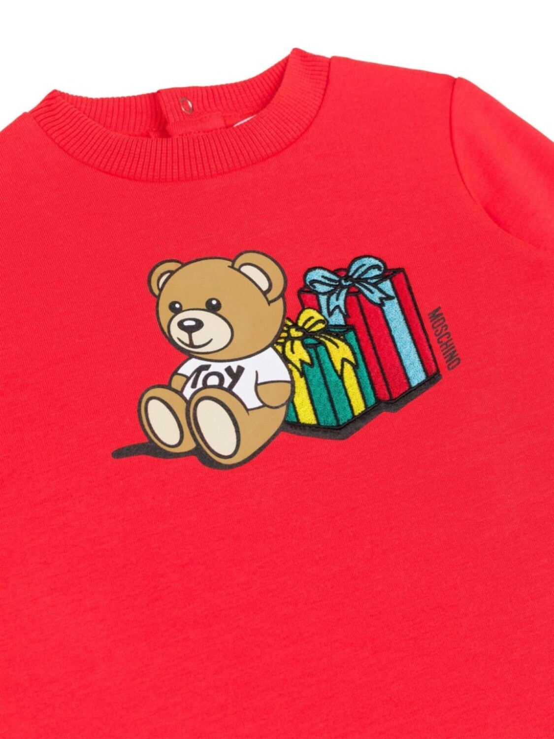 Moschino Kids платье с принтом плюшевого мишки, красный — фото 3