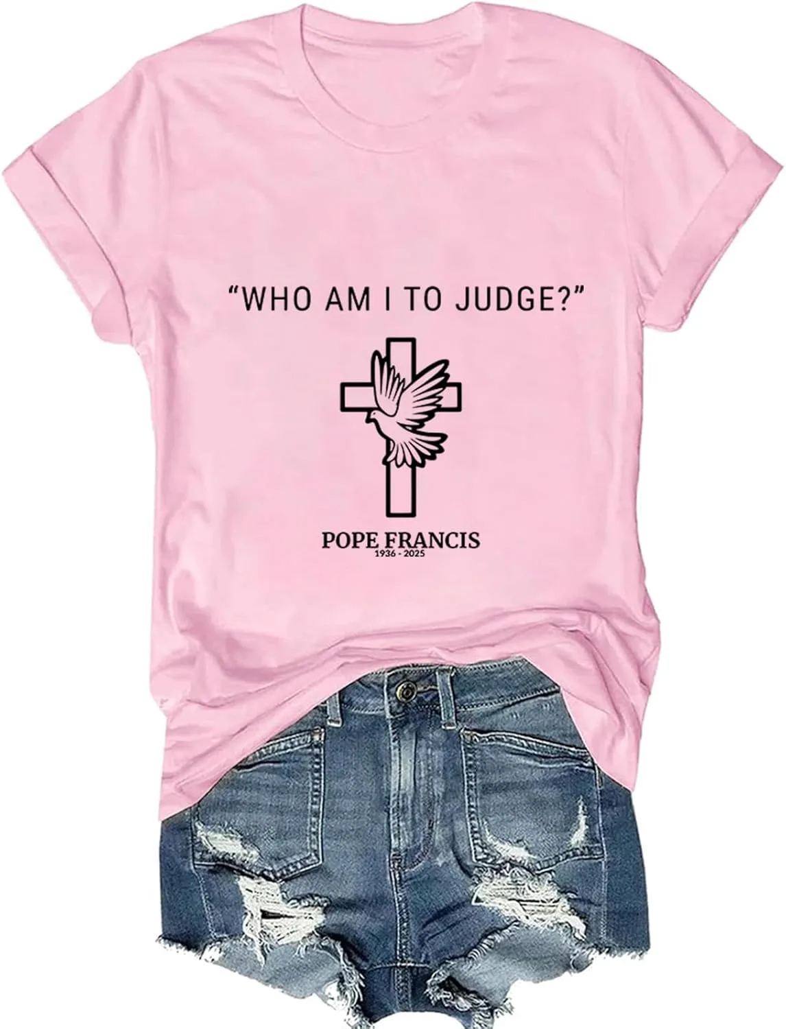 Футболка Who Am I to Judge с цитатой