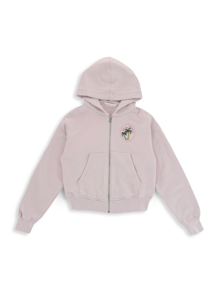 

Толстовка на молнии с логотипом Little Girl's & Girl's Palm Angels, сирень