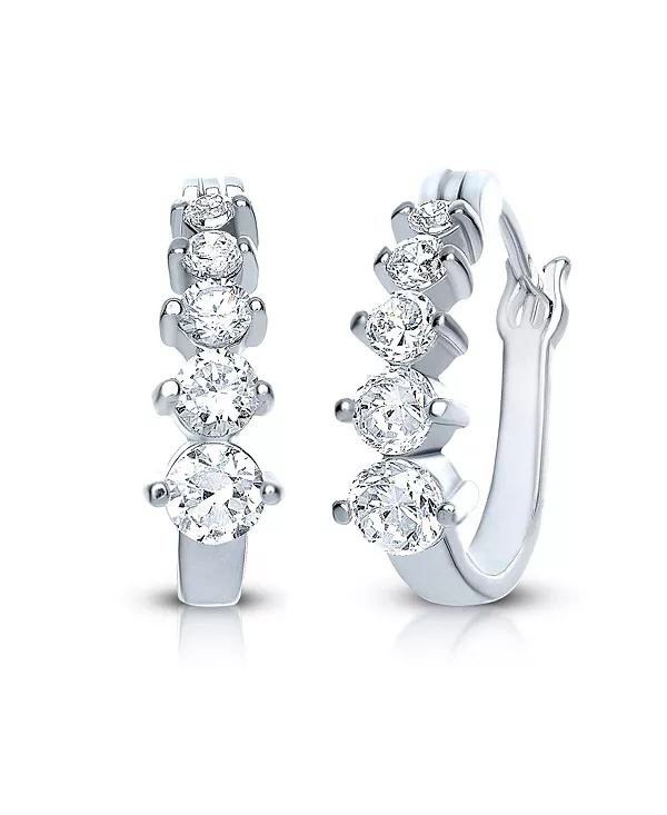 

Серьги-Кольца для девочек-подростков Gigi Girl из стерлингового серебра с кубическими цирконами Gigigirl, silver