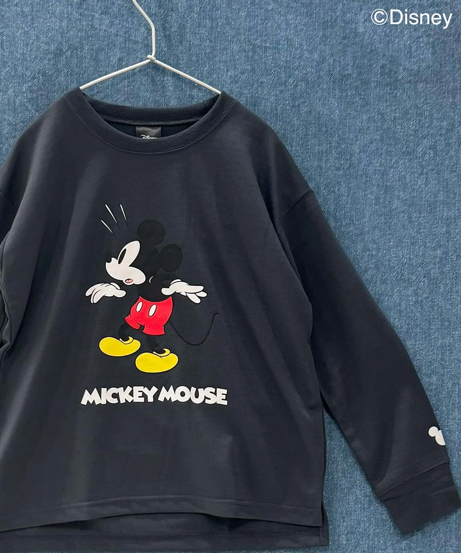 【Disney】Свитшот оверсайз с изображением персонажа, из хлопка, мини-френч-терри, с длинным рукавом, детский