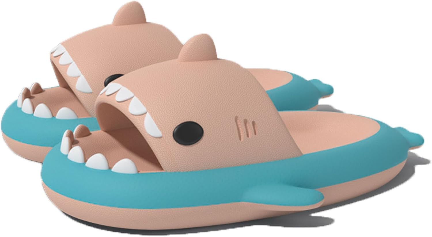 

Сланцы Zureto Shark, двухцветные с изображением акулы, унисекс, Шлепацы с акулами, противоскользящие, милые повседневные пляжные сандалии, синий/розовый